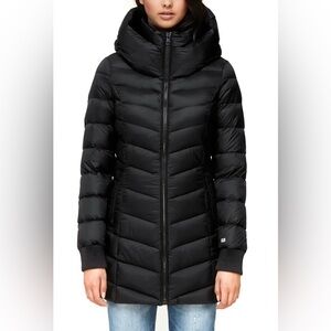 Soia and Kyo Down Jacket Black Midi Puffer Coat XXS
